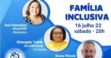 Área da Família – FEP/CEE – Roda de Conversa da Família – “Família Inclusiva” – 16/07/2022 – 20h